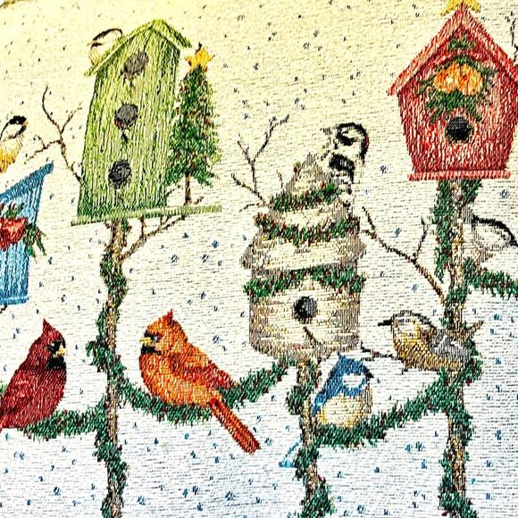 Birds and Bird Houses Accent Pillow 16” x 16” - Picture 2 of 4